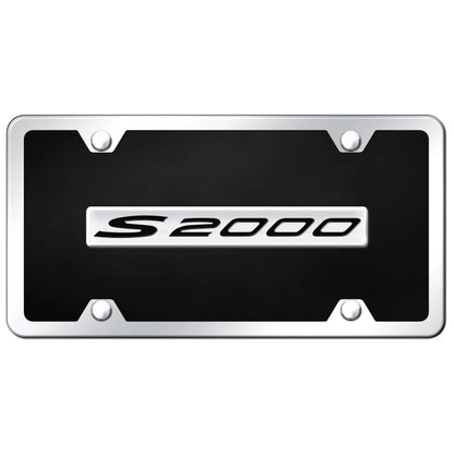 Chrome on Black Acrylic License Plate Kit - Officially Licensed for Honda S2000