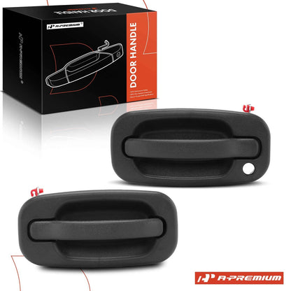 2X Black Textured Exterior Door Handle for Chevy Silverado GMC