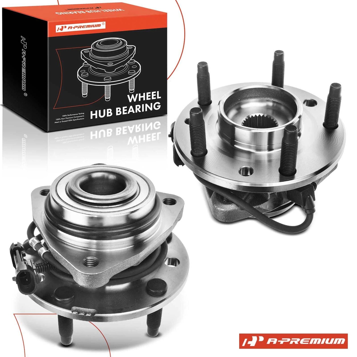 2X Front Wheel Hub & Bearing Assembly with ABS for Chevy Blazer (1995–2005)
