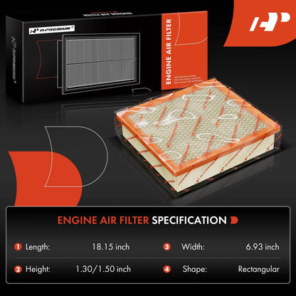 2X Engine Air Filter for Chevy Express 2500 3500 GMC Savana (2018–2022)