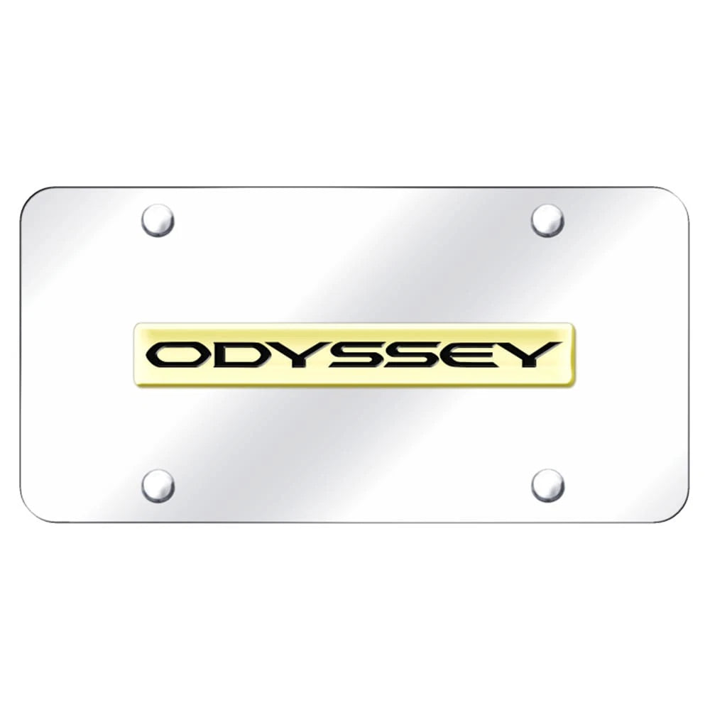 Gold Name on Chrome License Plate - Officially Licensed for Honda Odyssey