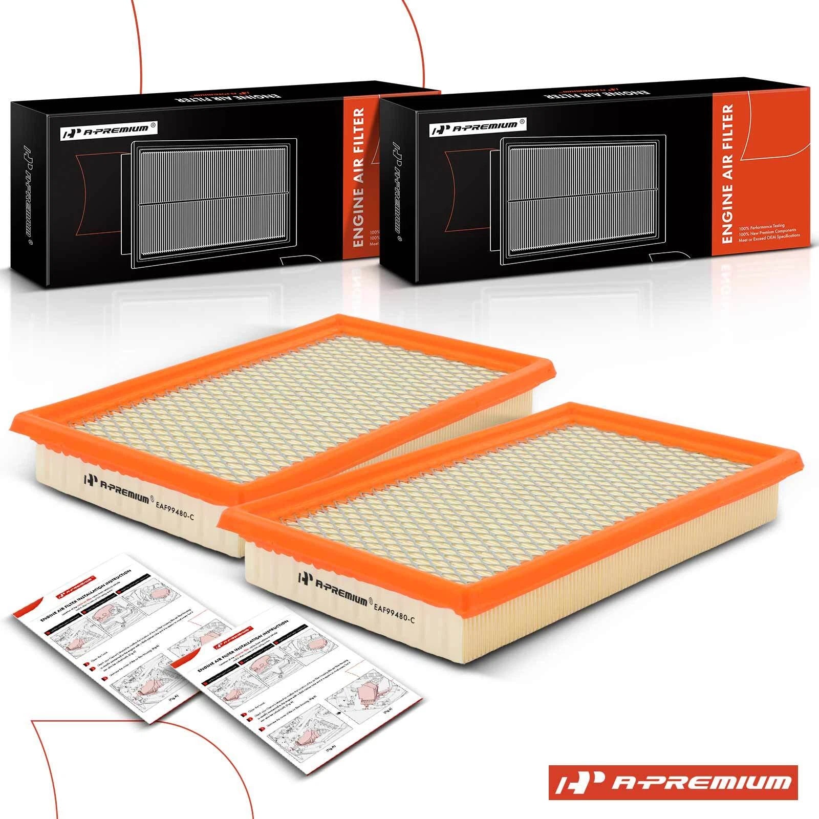 2X Engine Air Filter for Chevrolet Malibu (2006–2008) Pontiac G6 (2005–2010)