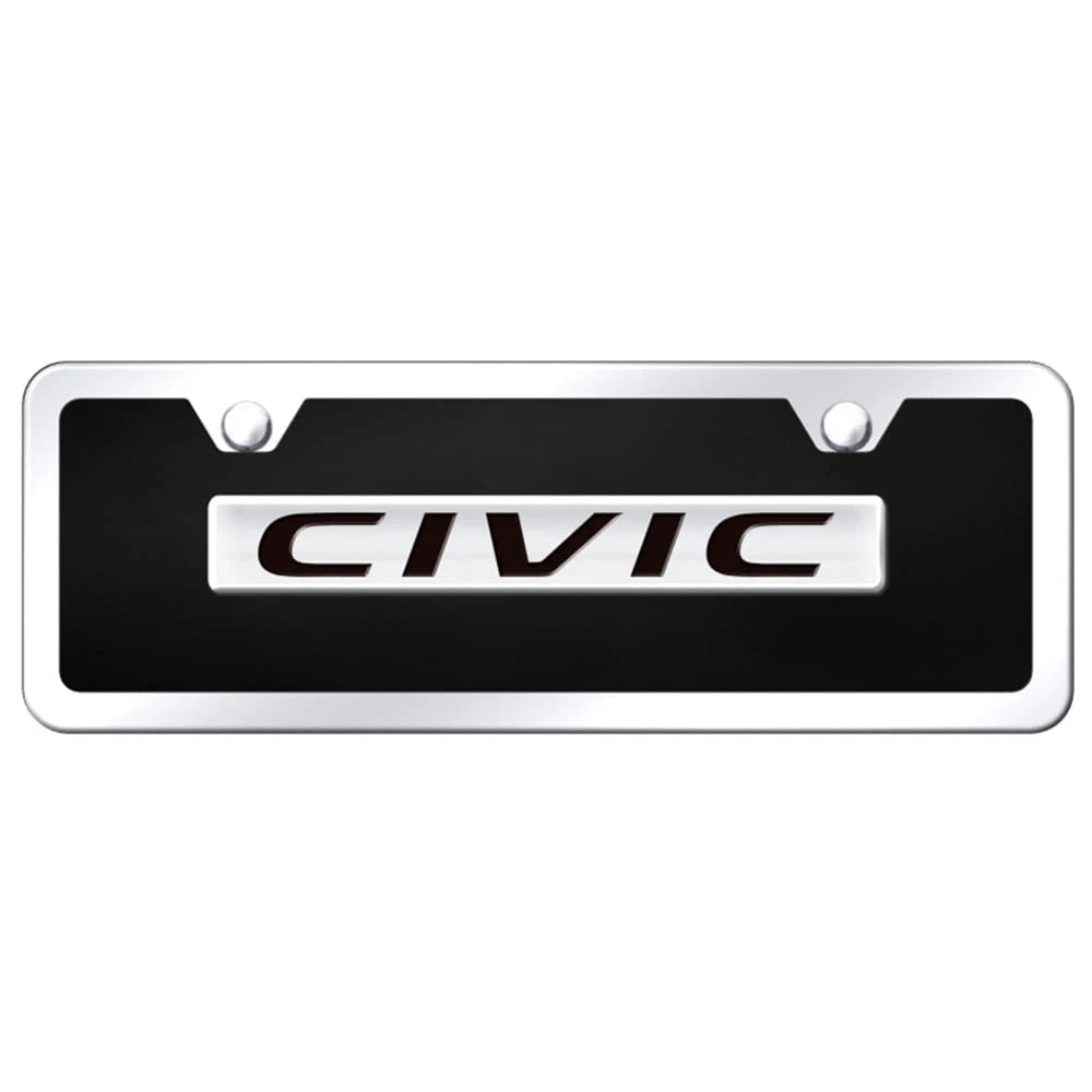 Chrome on Black Acrylic Mini Plate Kit - Officially Licensed for Honda Civic