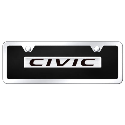 Chrome on Black Acrylic Mini Plate Kit - Officially Licensed for Honda Civic