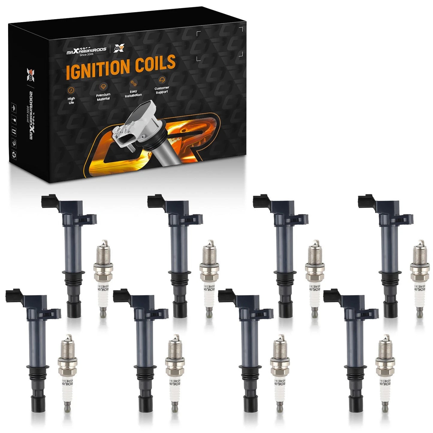 Ignition Coil & Spark Plug Set for Dodge Dakota Durango Ram 1500 (1997–2003)
