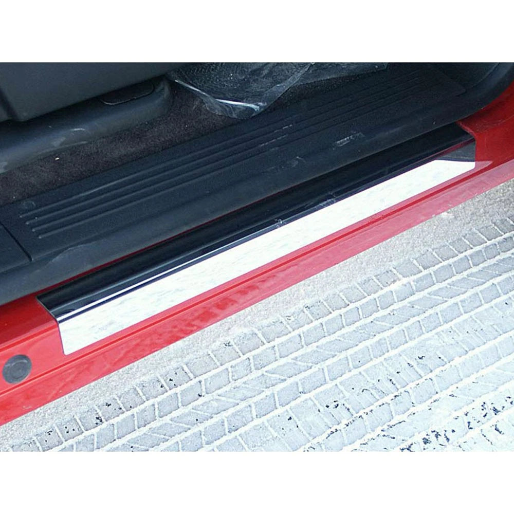 4pc. Luxury FX Stainless 3 1/2" Door Sill Trim for 2007-2013 GMC Sierra Crew Cab