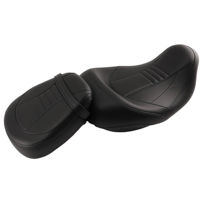 Black Low Profile Driver Seat for Harley Touring (2009–2024) Leather