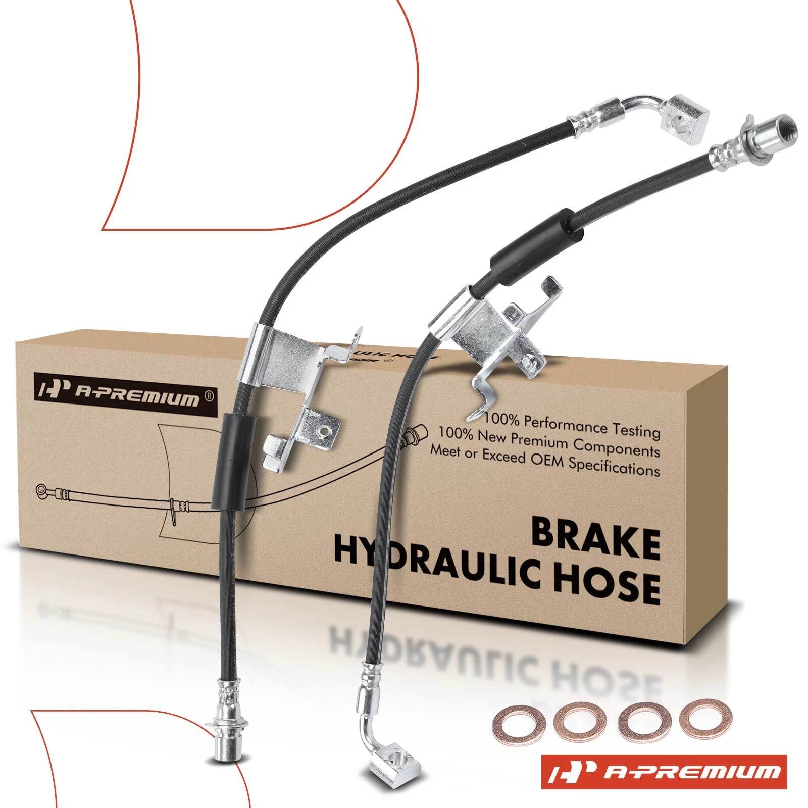 2X Front Brake Hydraulic Hose for Cadillac Escalade, Chevy Tahoe (2002–2020)