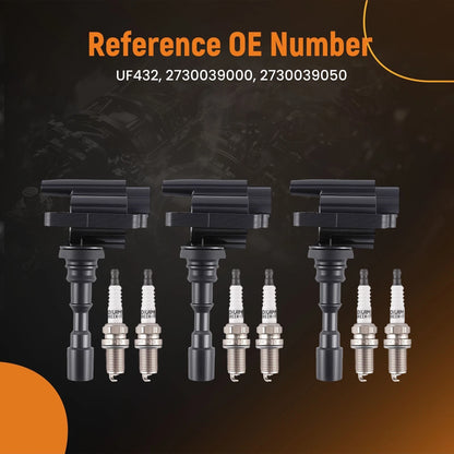3x Ignition Coil & 6x Spark Plugs Set for Hyundai XG300 (2001–2001)