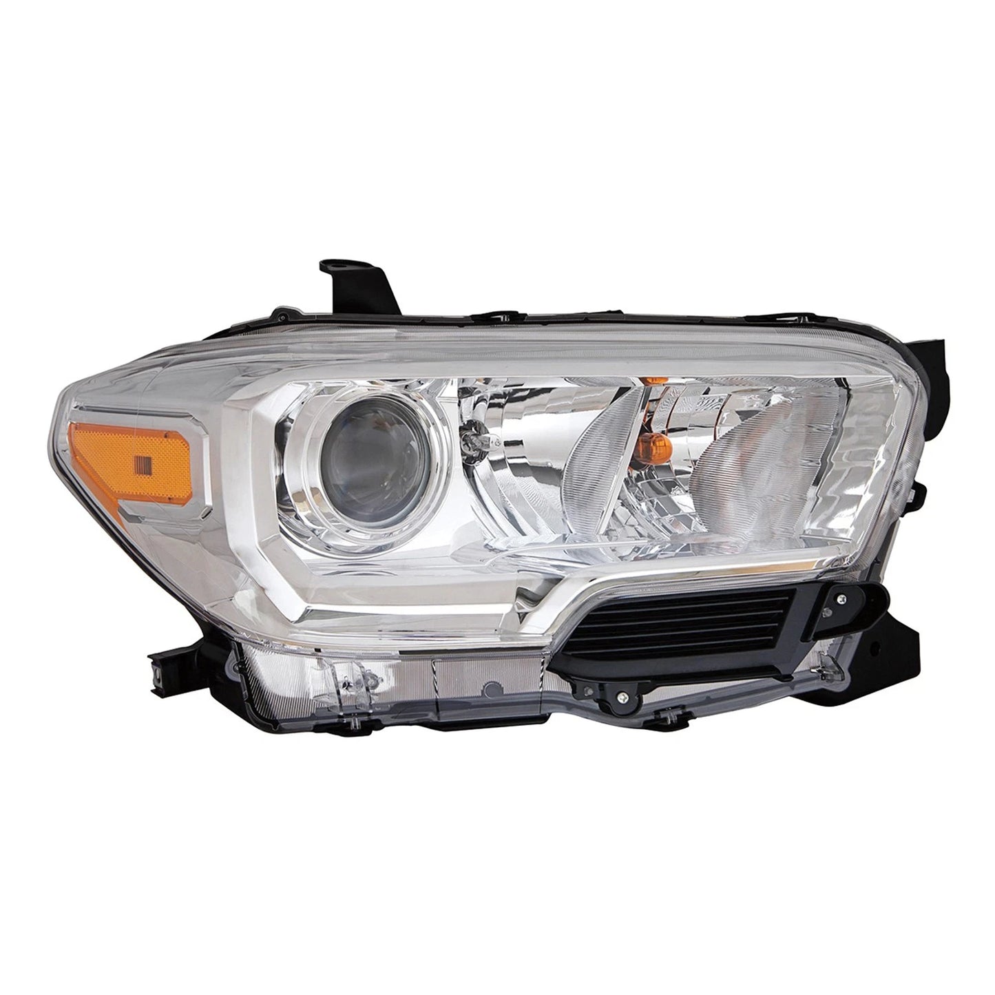 Chrome Passenger Side Halogen Headlight Assembly w/o LED Daytime Running Lamp