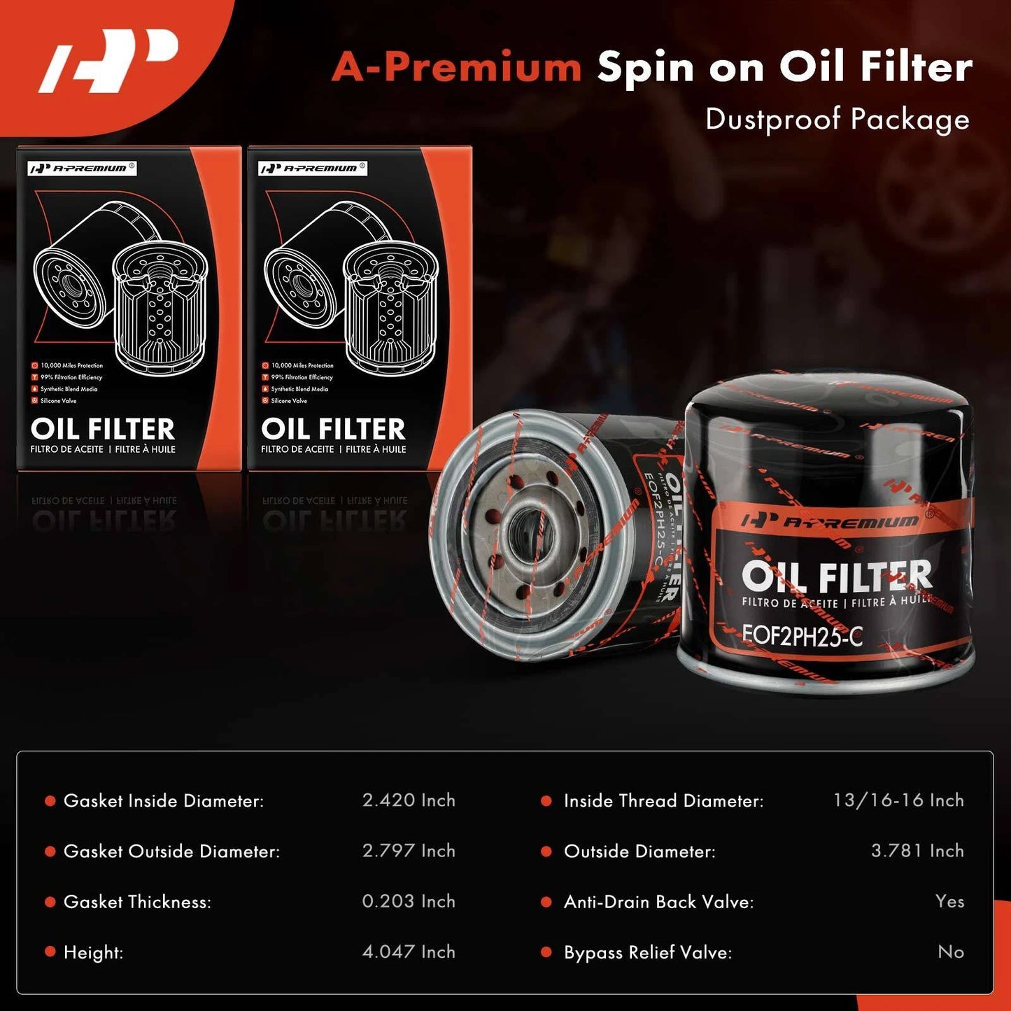 2X Engine Oil Filter for Chevrolet C10 Suburban (1978) Buick Regal (1973–1977)