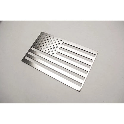1pc Polished Stainless Steel Driver Side Flag Emblem - ACC3738