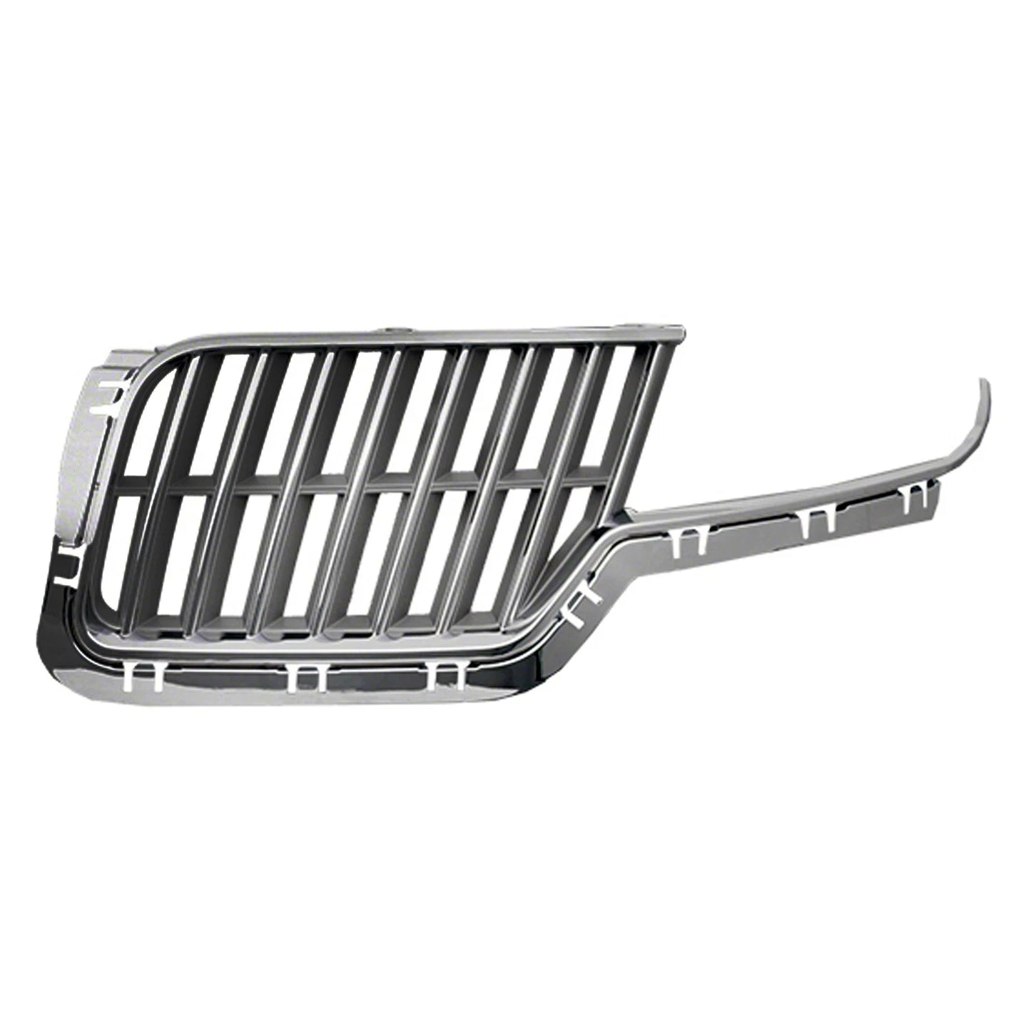Replacement Silver Chrome ABS Plastic Driver Side Front Grille