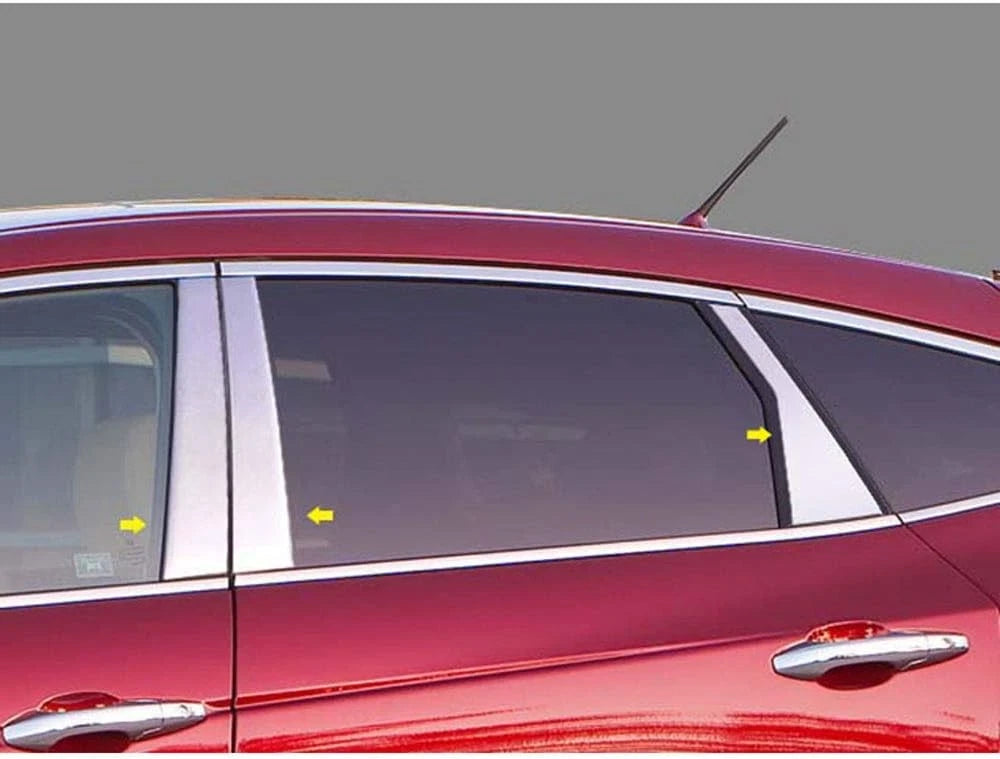 6pc. Luxury FX Chrome Pillar Post Trim for 2010-2015 Honda Crosstour
