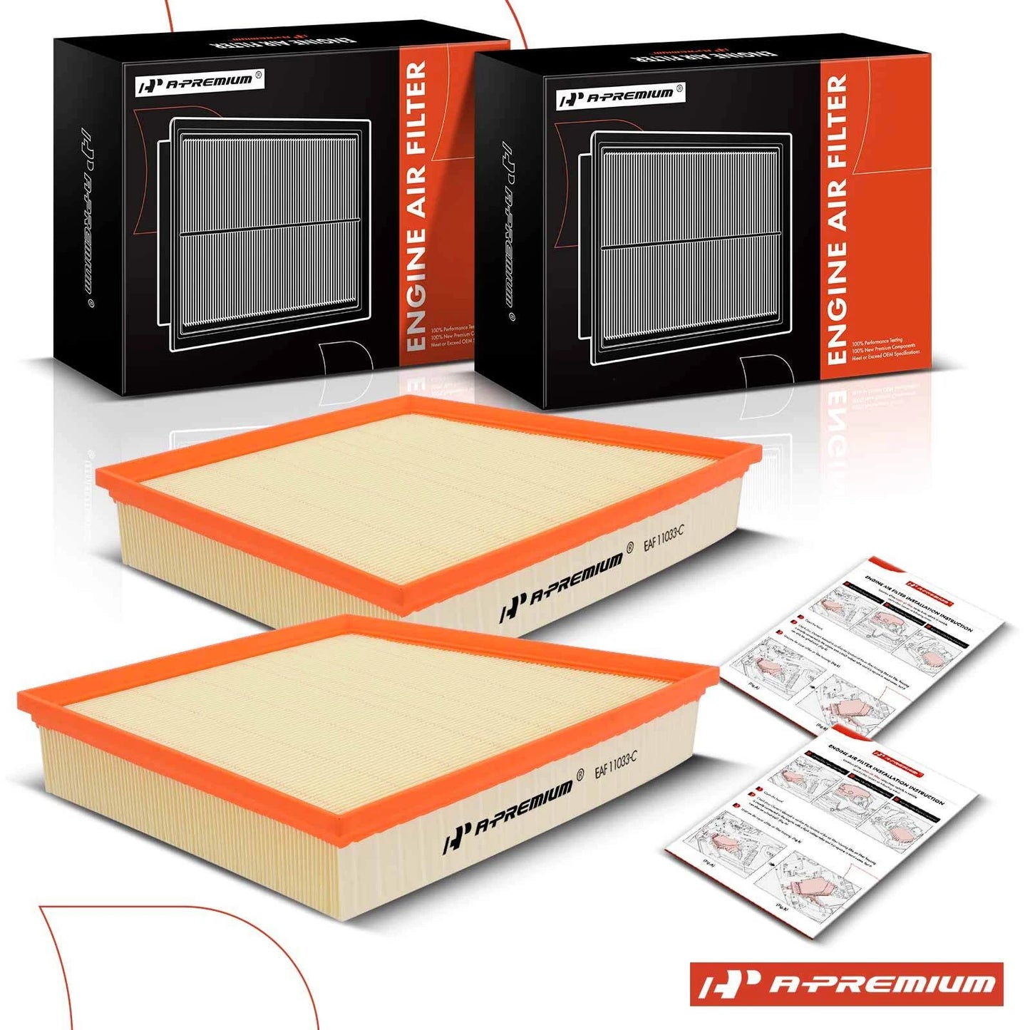 2X Engine Air Filter for Chevrolet Silverado 3500 HD GMC Sierra (2011–2016)