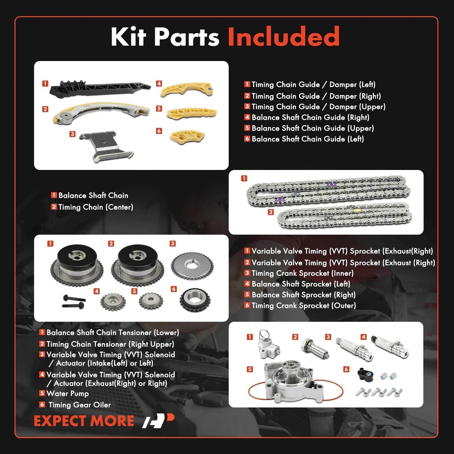 20x Timing Belt and Water Pump Kit for Chevy Equinox Malibu (2011–2017)