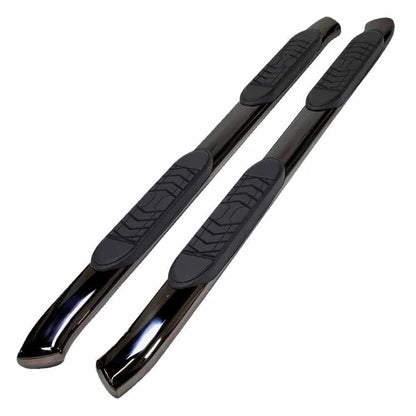Black 3in 90 Deg Round Bent w/Pads Step Nerf Bar for 2018-2019 Jeep Wrangler 4DR