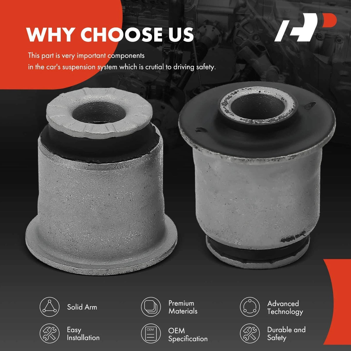 2X Front Upper Control Arm Bushing for Chevy Trailblazer (2002–2009)