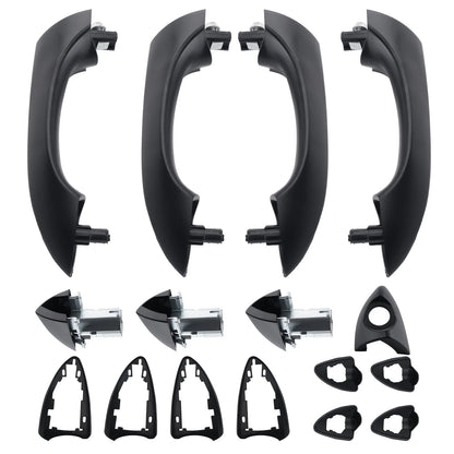Front and Rear Outside Door Handles Black for BMW X5 (2000–2006)