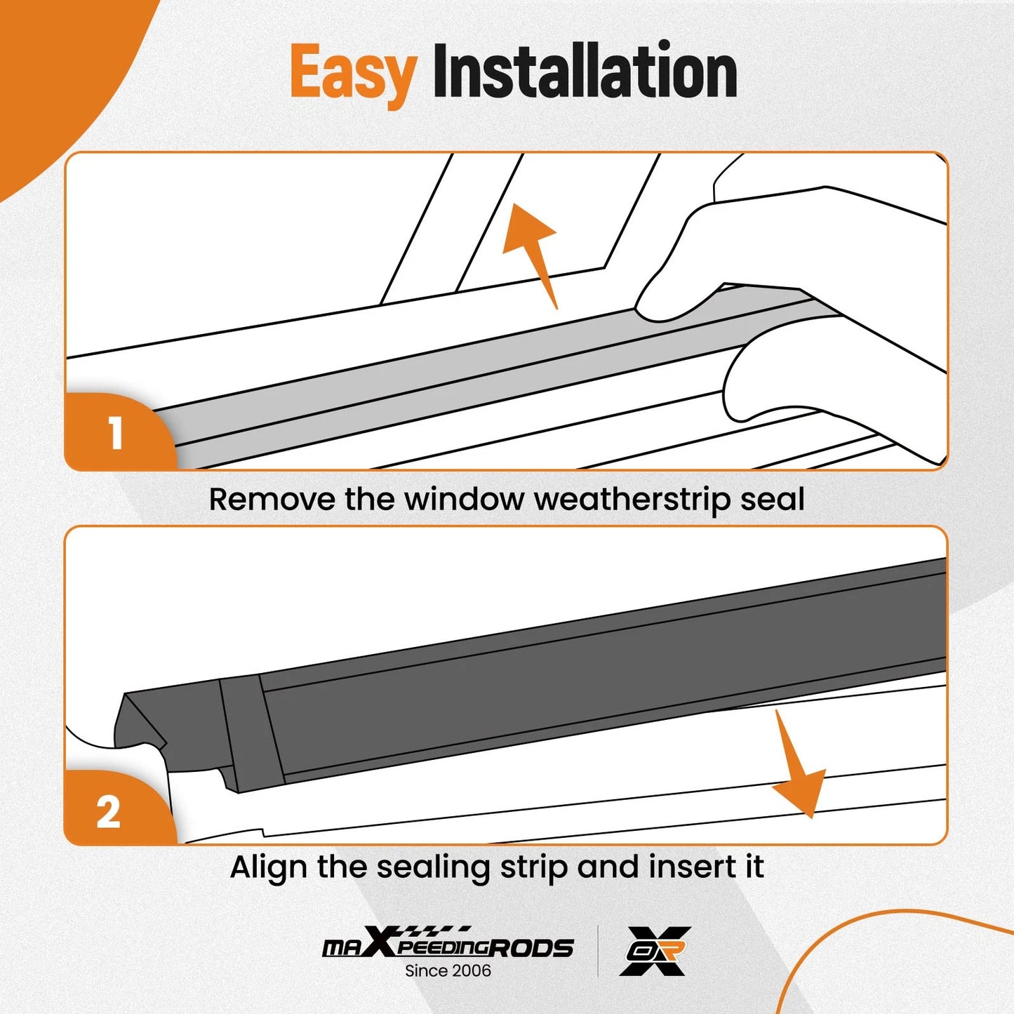 Door Glass Window Weatherstrip Seals Kit for Mazda Miata (1990–2005)