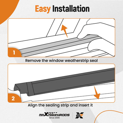 Door Glass Window Weatherstrip Seals Kit for Mazda Miata (1990–2005)