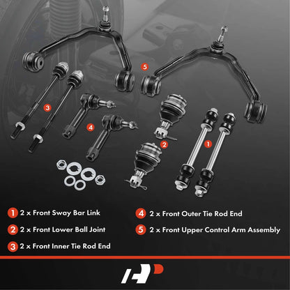 10x Front Control Arm Ball Joint Sway Bar Link Tie Rod for Chevrolet
