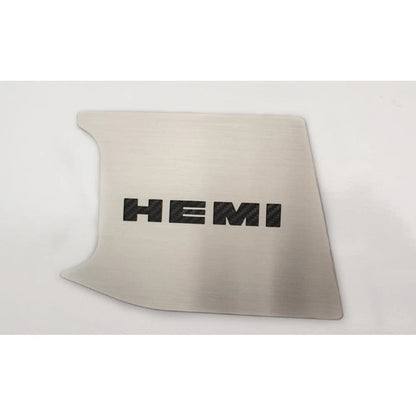 ABS Top Plate w/Orange C-Fiber 'HEMI' Inlay for 15-19 Challenger fits OEM Cover