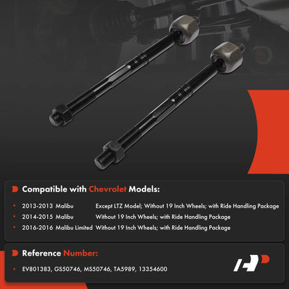 2X Front Inner Tie Rod End for Chevrolet Malibu (2013–2015)