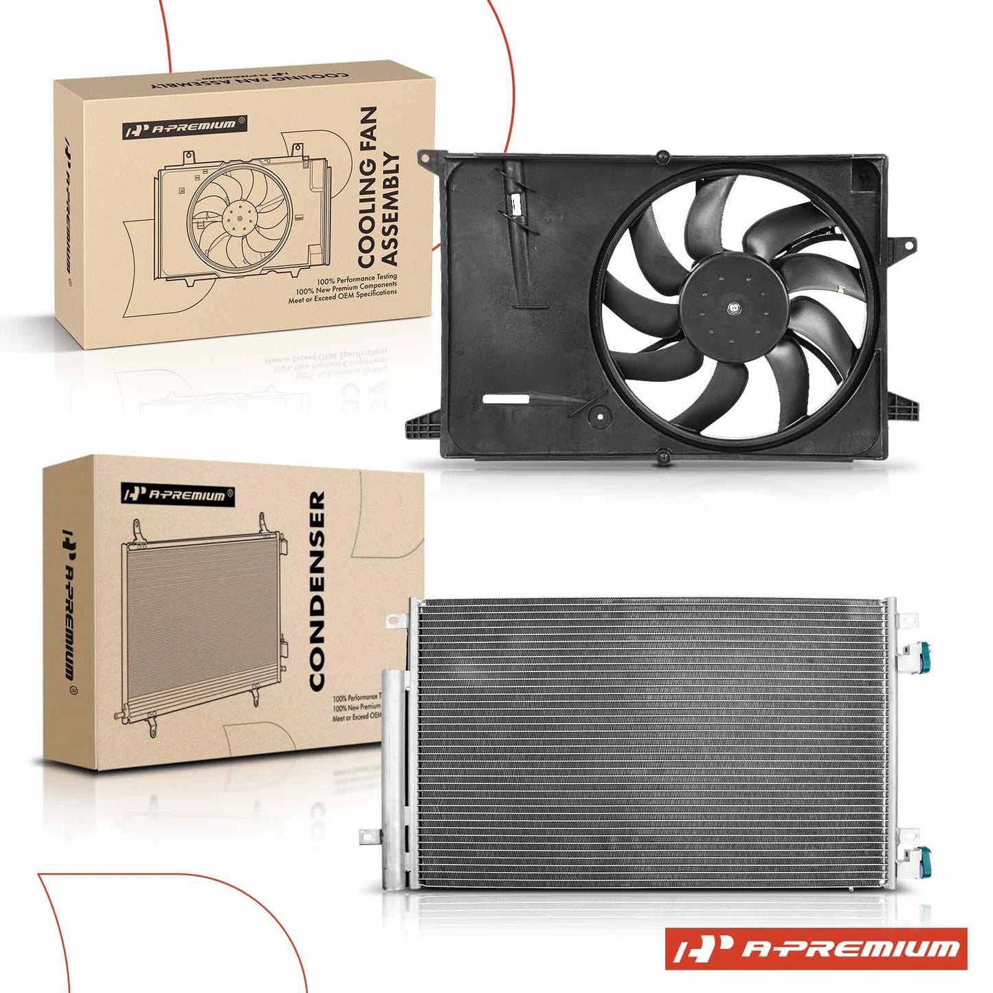 A/C Condenser & Cooling Fan Assembly for Chevy Spark (2013–2018)
