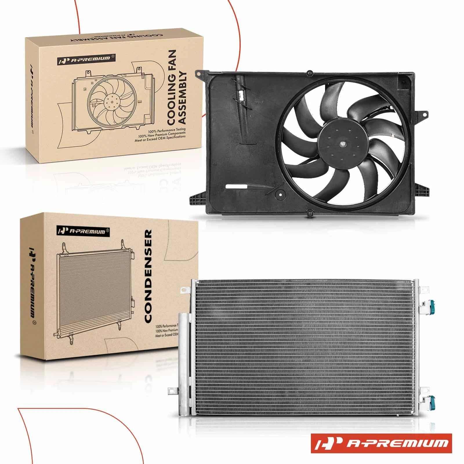 A/C Condenser & Cooling Fan Assembly for Chevy Spark (2013–2018)