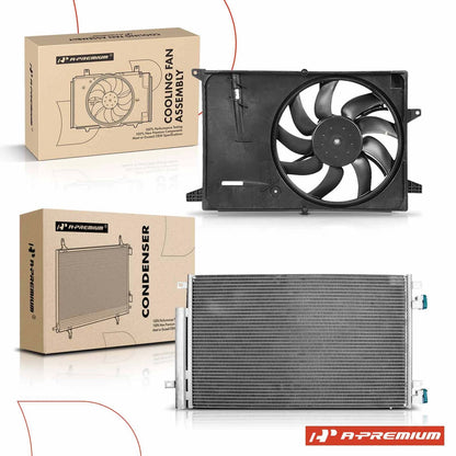 A/C Condenser & Cooling Fan Assembly for Chevy Spark (2013–2018)