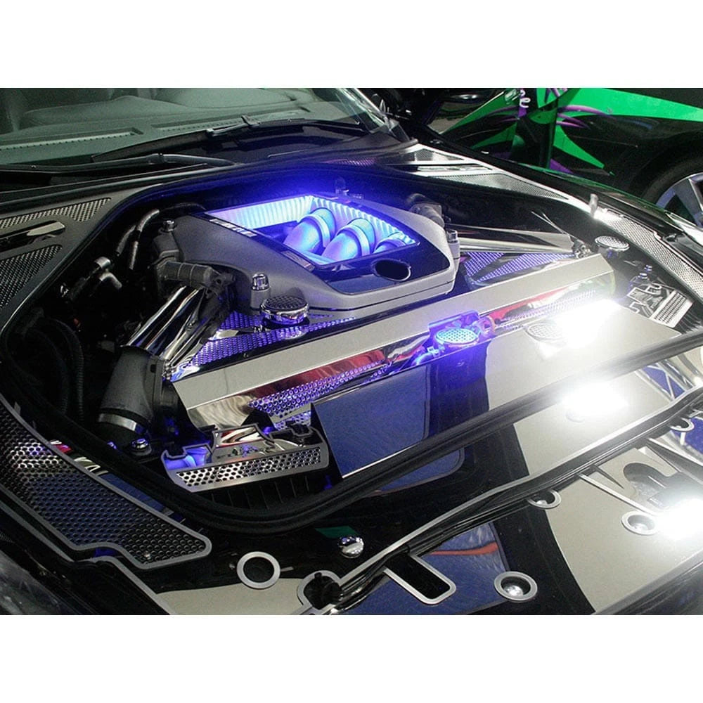 Engine Shroud Cover Stainless Steel LED Kit for Nissan GT-R (2009–2010)