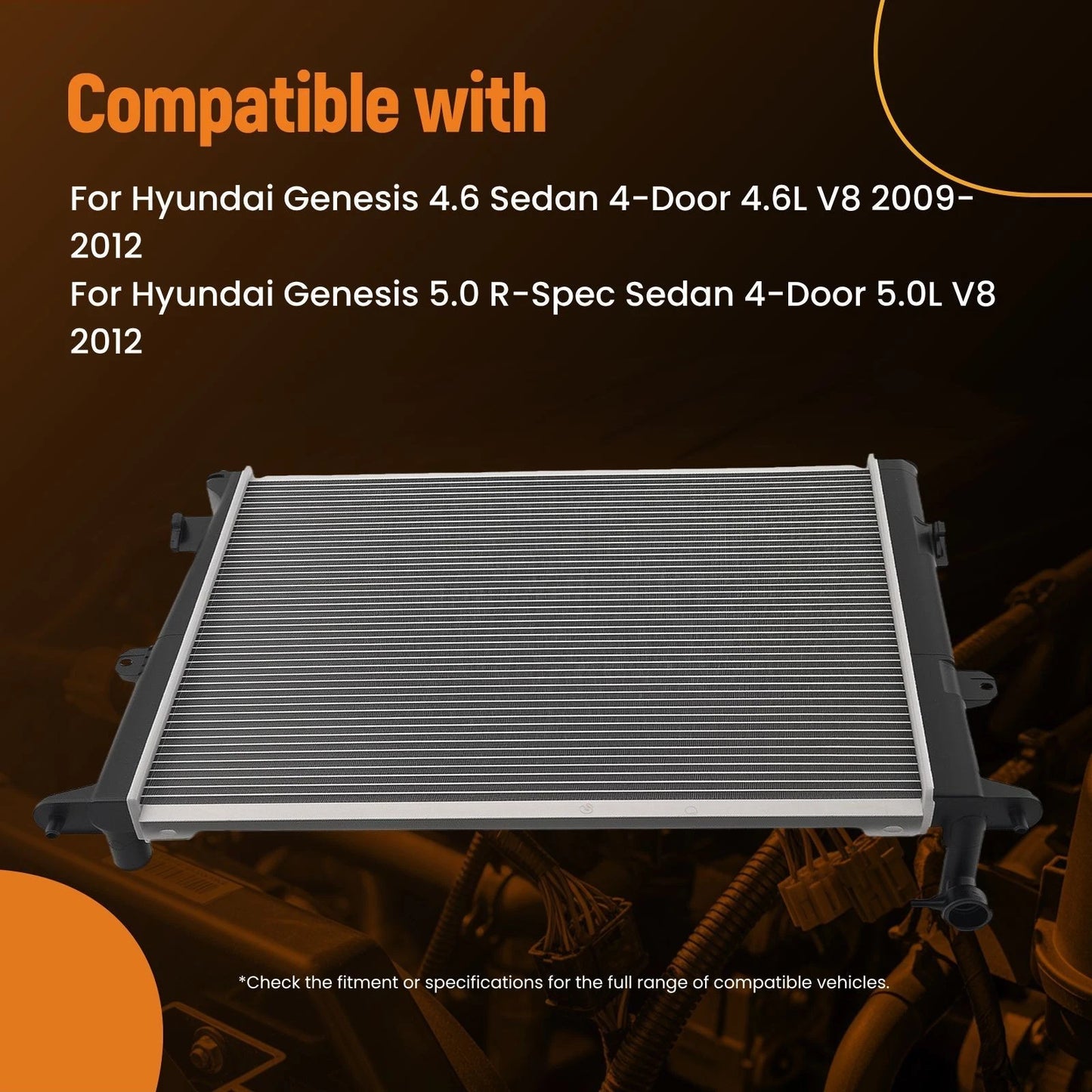 Coolant Radiator for Hyundai Genesis 5.0 R-Spec V8 (2012–2012)