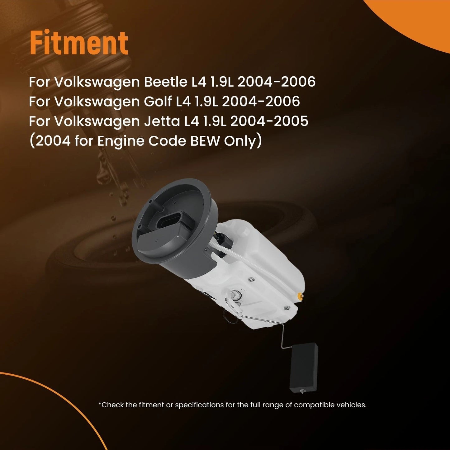 Electric Fuel Pump Module for Volkswagen Golf Jetta 2004–2005 (1.9L)