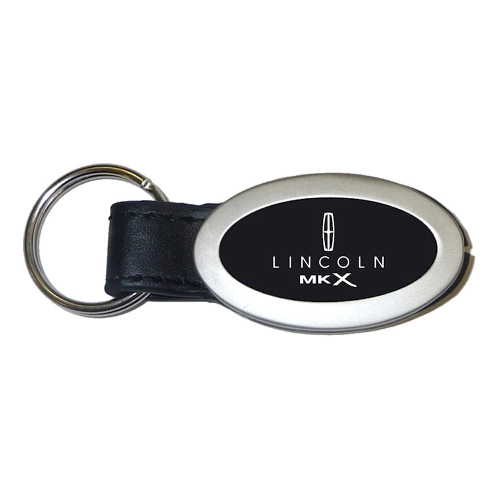 Black Leather Oval Keychain - Officially Licensed for Lincoln MKX