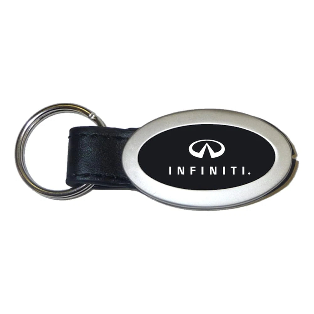 Black Oval Leather Keychain - Officially Licensed for Infiniti