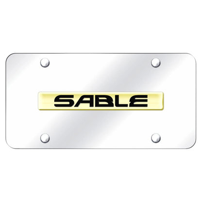 Gold Name on Chrome License Plate - Officially Licensed for Mercury Sable