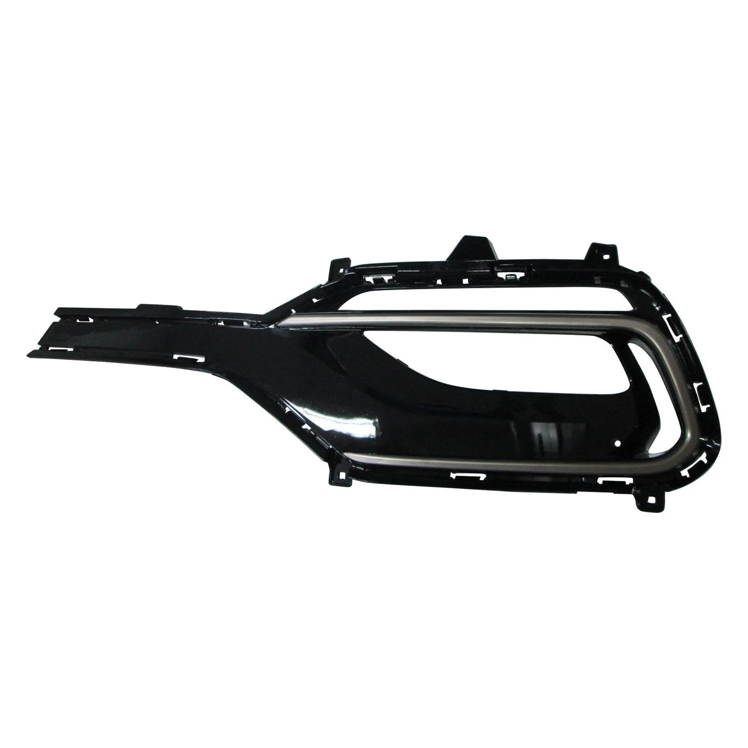 Replacement Black/Silver Painted ABS Plastic Front Driver Side Fog Light Bezel