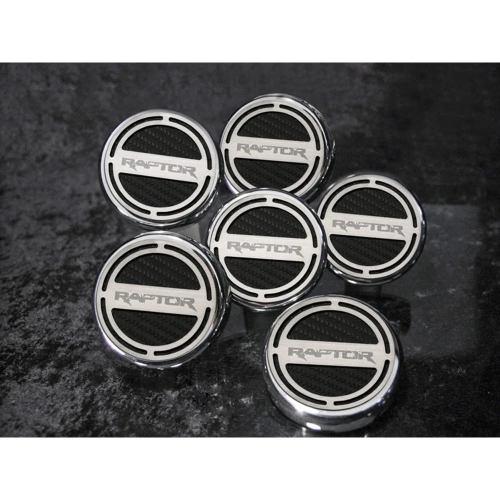 6pc Raptor Cap Covers with Ford Blue Vinyl Inlay for F-150 (2011–2014)