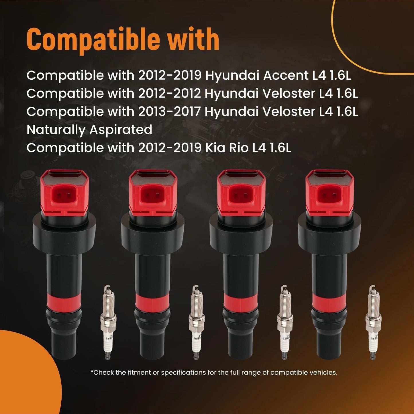 Ignition Coils & Iridium Spark Plugs for Hyundai Accent/Veloster (2012–2019)