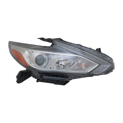 Passenger Halogen Headlight Assembly w/o Daytime Running Light w/Chrome Bezel