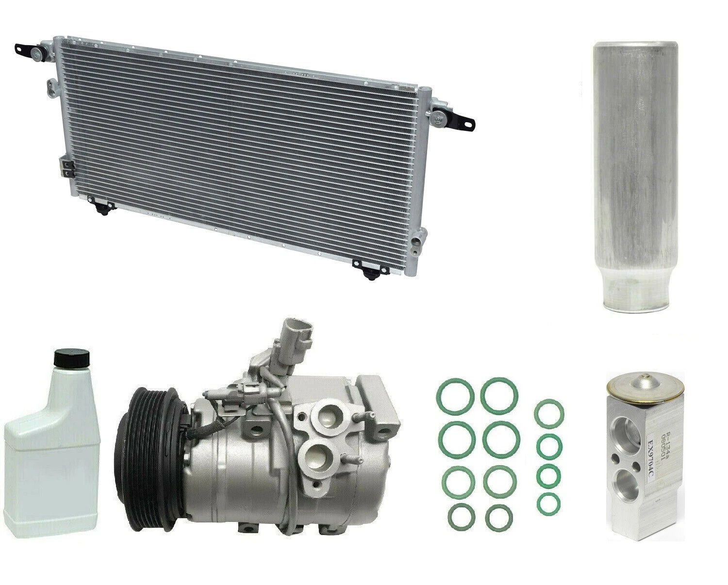 AC Compressor Kit Replacement with Condenser for Nissan Navara D40 (2005–2015)