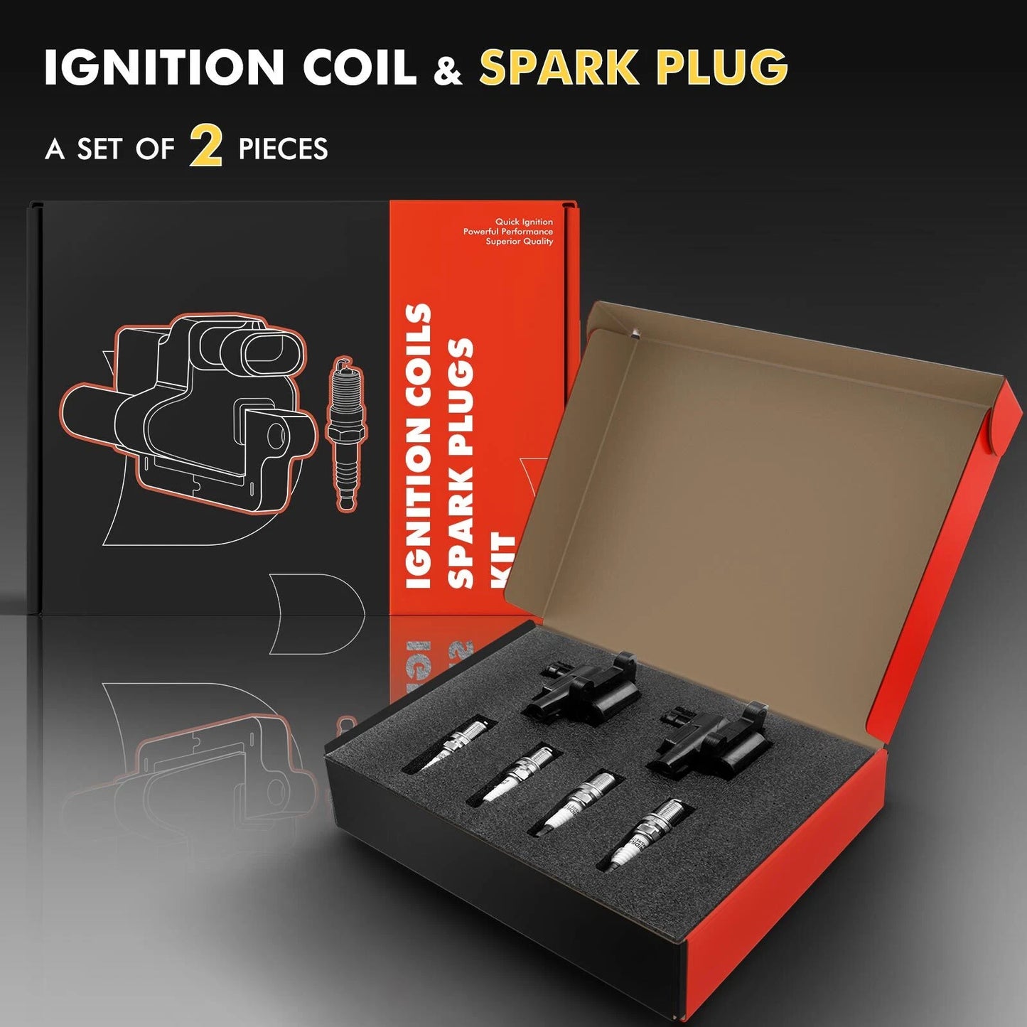 2X Ignition Coil & 4X Iridium Spark Plug for Toyota Corolla (1998–1999)