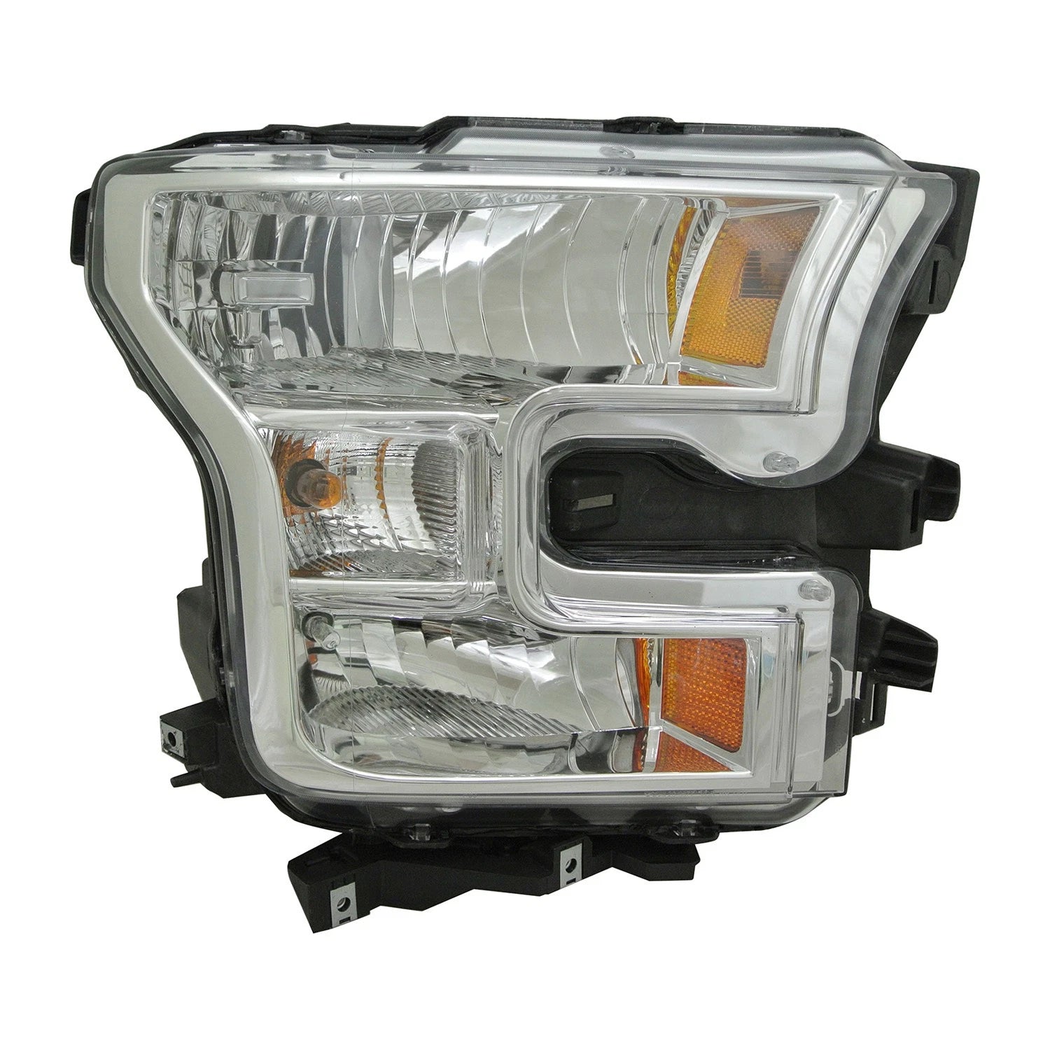 Replacement Passenger Side Halogen Headlight Lens/Housing w/Chrome Bezel