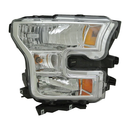 Replacement Passenger Side Halogen Headlight Lens/Housing w/Chrome Bezel