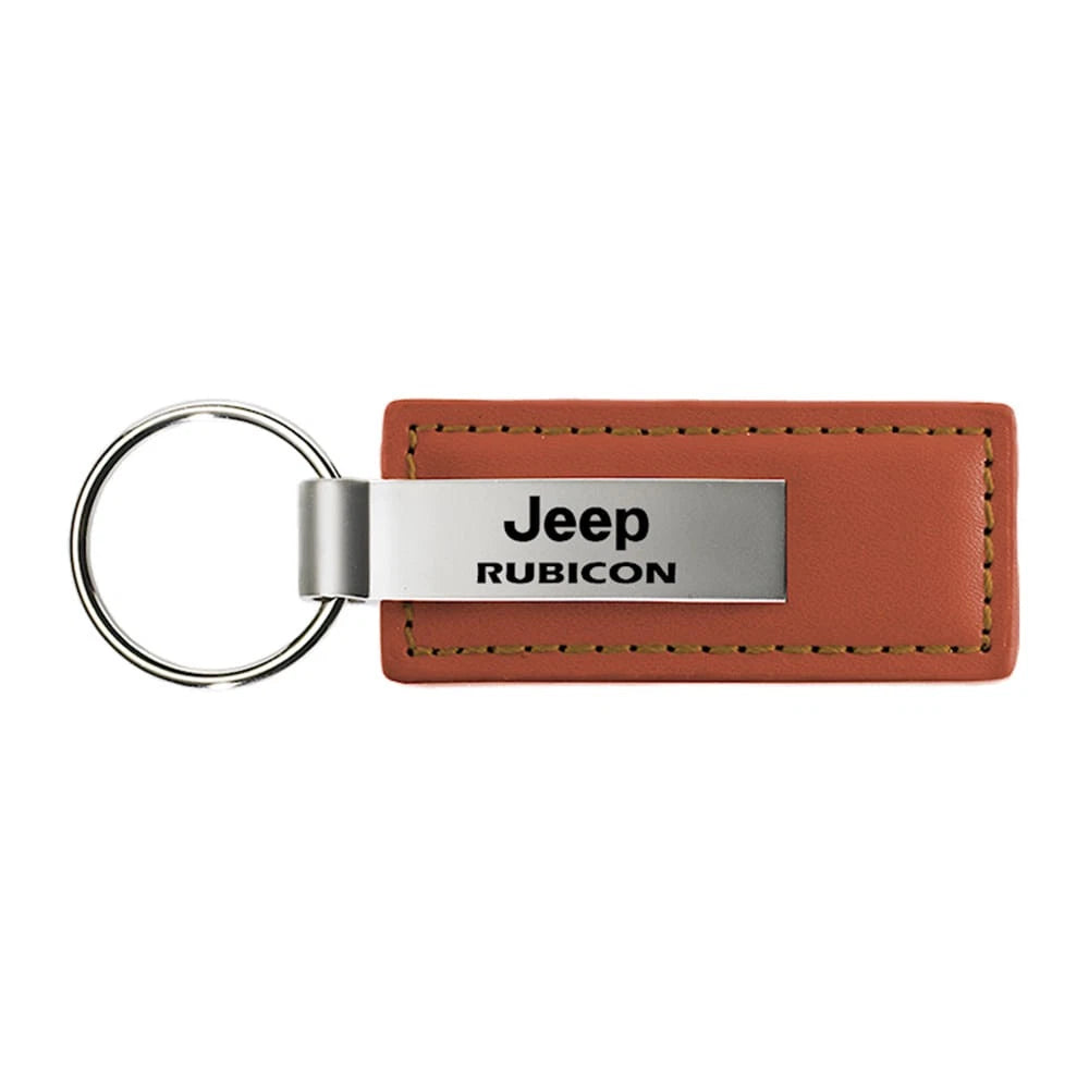 Brown Leather Keychain - Officially Licensed for Jeep Rubicon