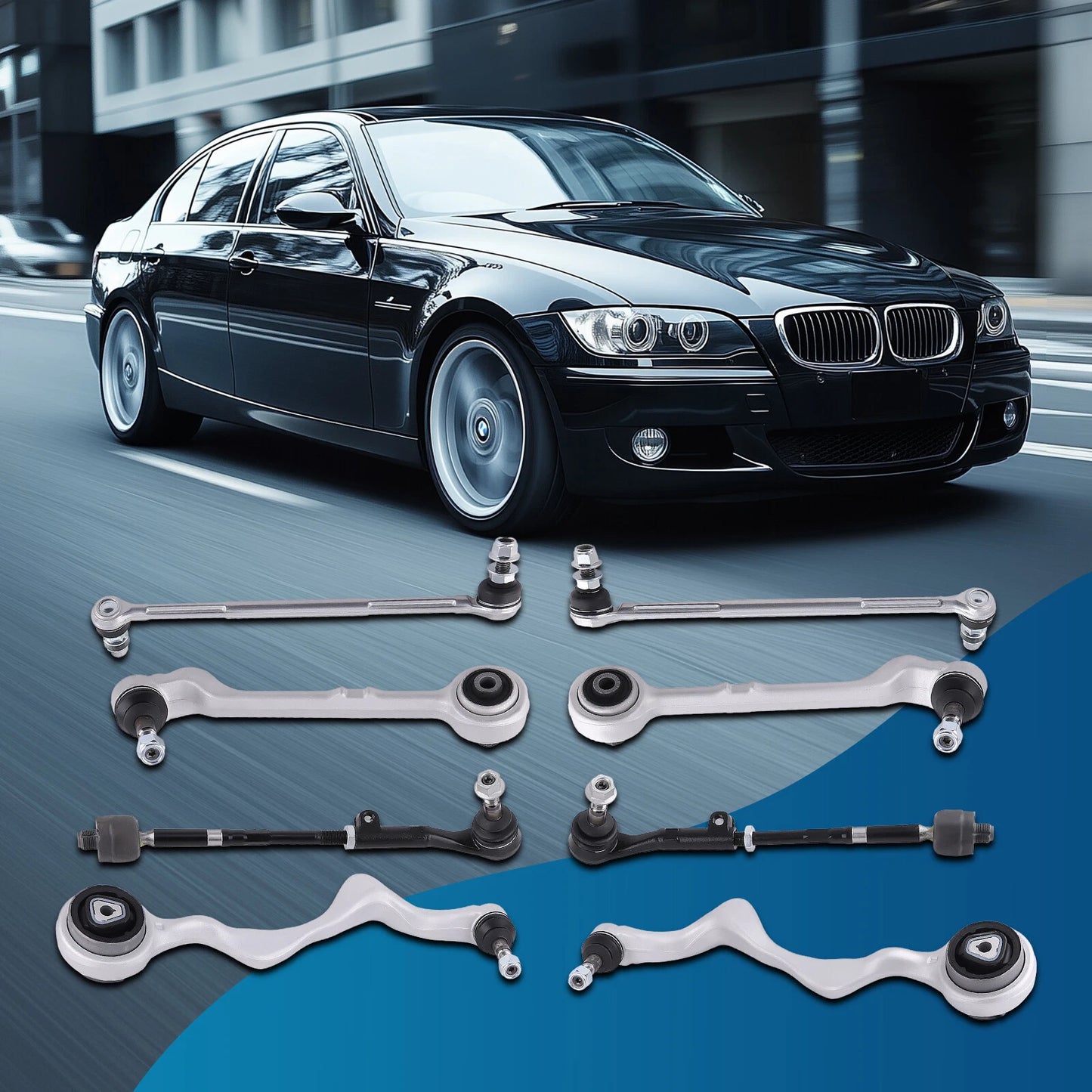 8PCS Front Lower Rearward & Forward Control Arm for BMW 3 Series E90 (2007–2013)