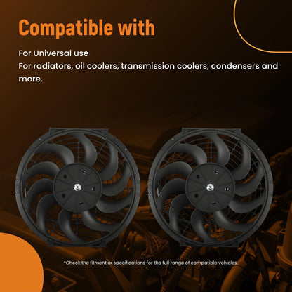 High Flow Cooling Fan 12 in for Universal Engine (1730 CFM, Black)