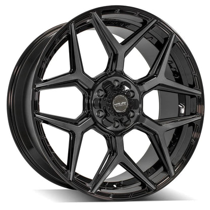 24" Gloss Black Wheel w/Brushed Face for 1988-2000 Chevy C2500 - RVO4941