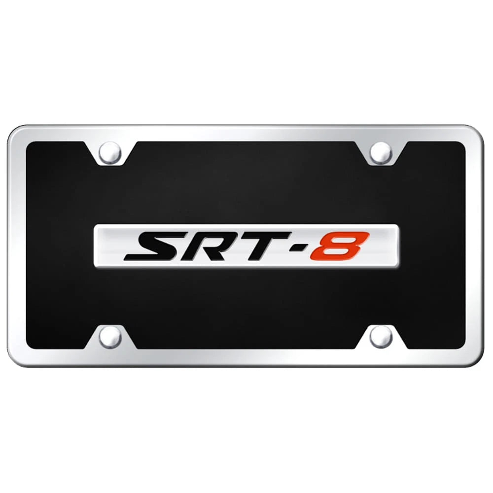 Chrome on Black Acrylic License Plate Kit - Officially Licensed for SRT8